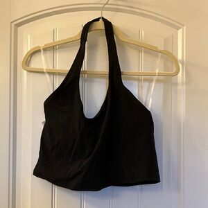 Athleta Black Halter Crop D-DD NWT